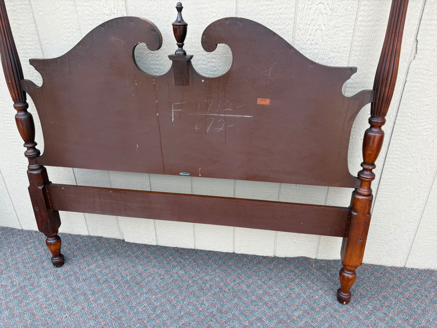 J.B. Van Sciver Full Size Mahogany Poster Bed Frame