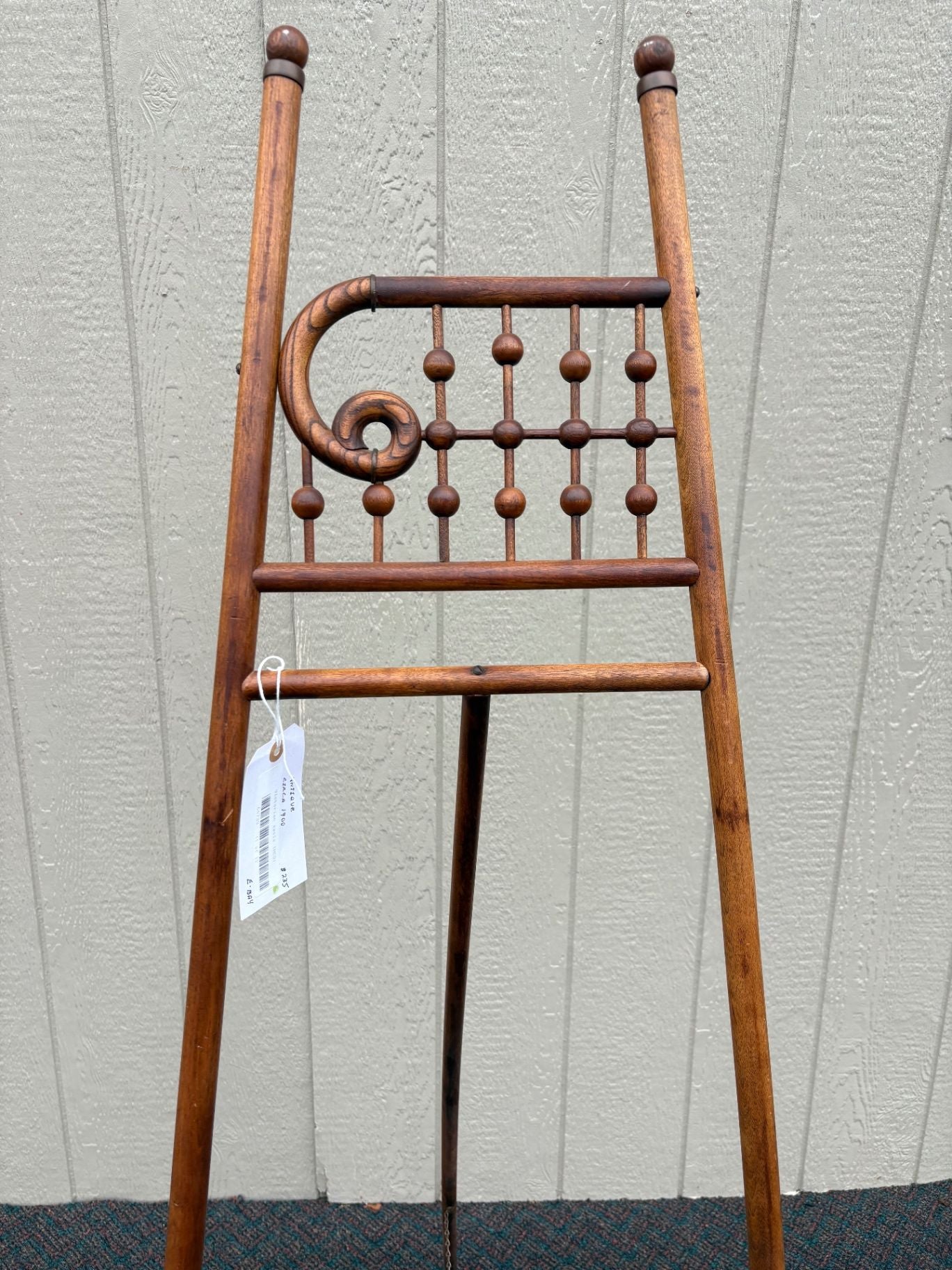 64739 Antique Victorian Wooden Artist Easel with Spindle Design