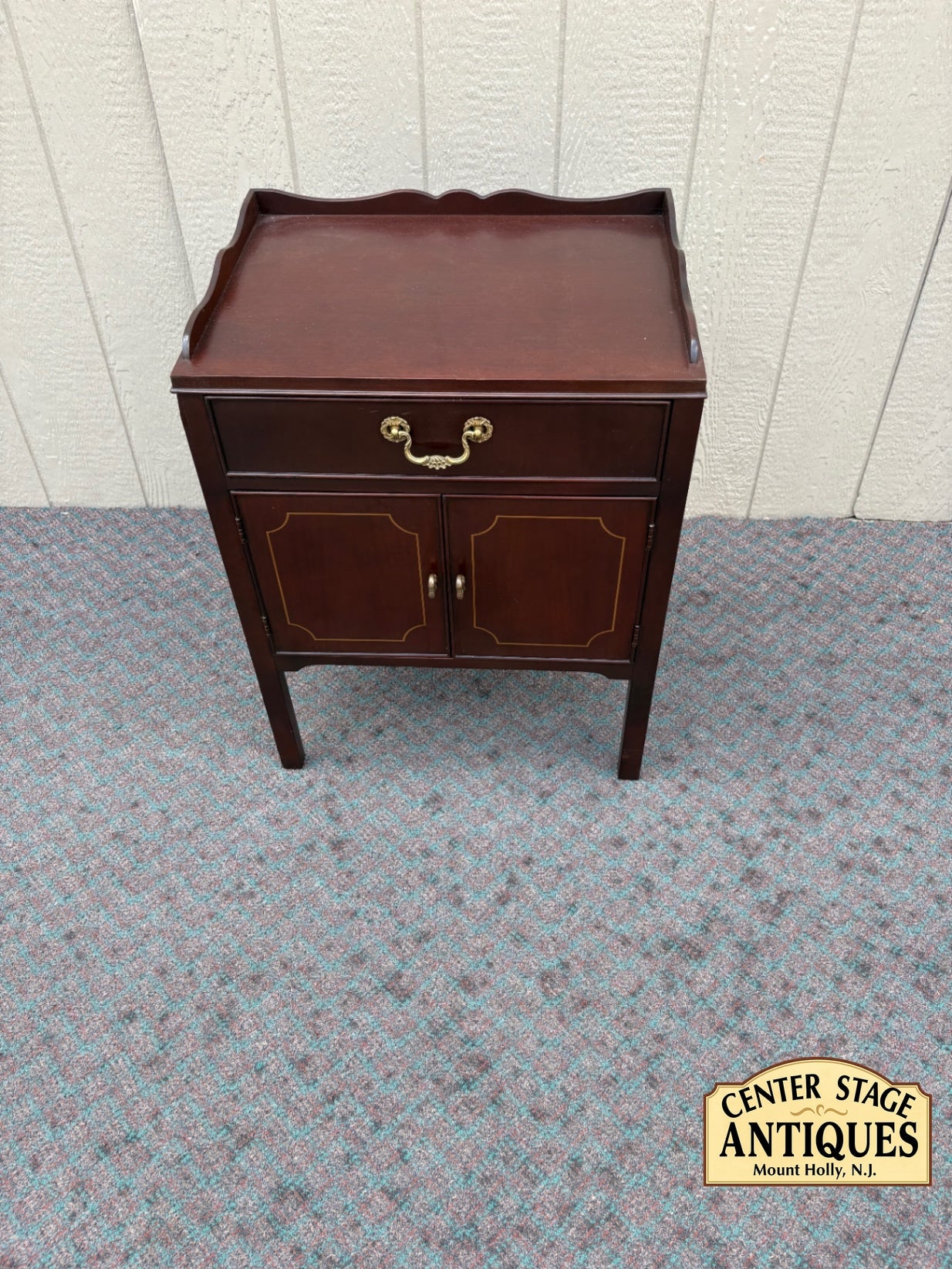 67930 Drexel Traditional Mahogany Nightstand with Brass Hardware