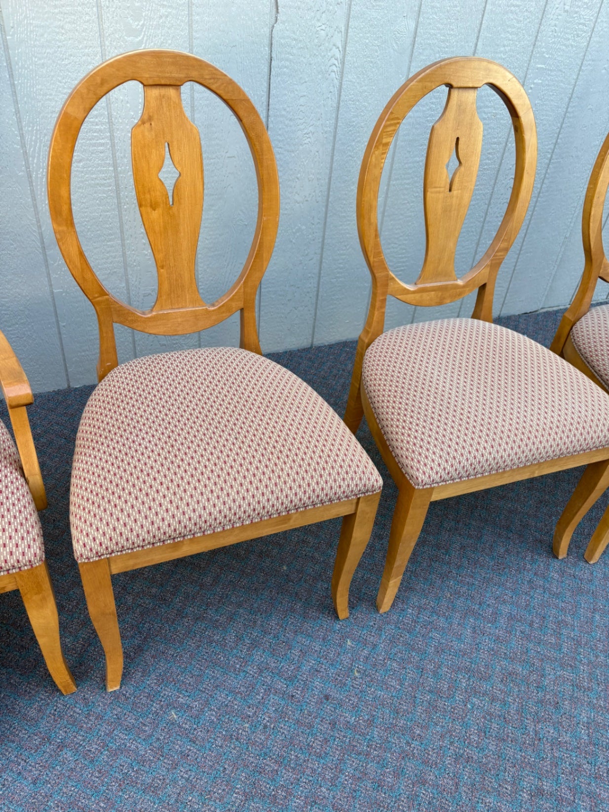 67749 Set of 6 Ethan Allen Country Colors Dining Chairs with Oval Back Design