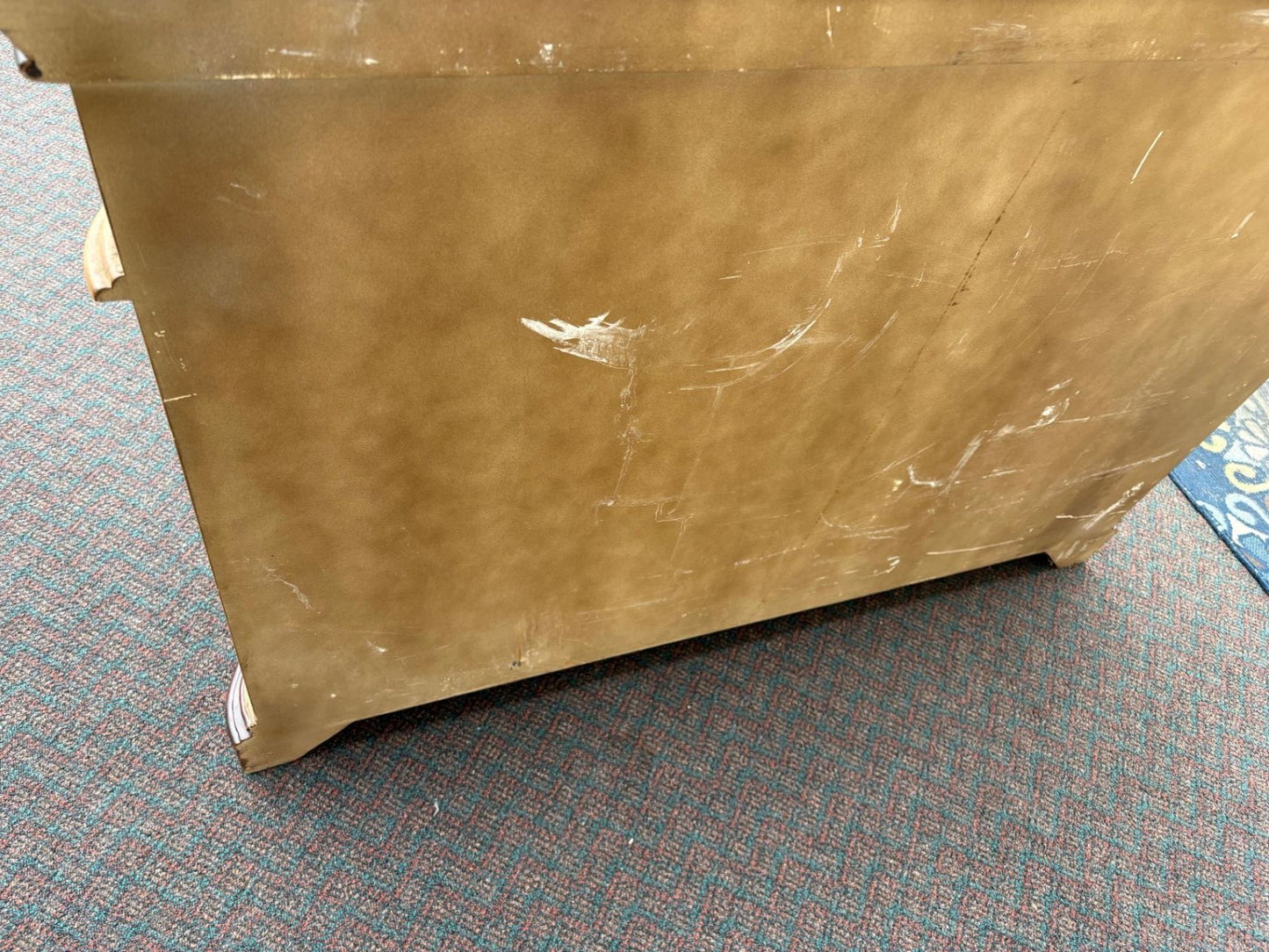 67546 Elegant Server Cabinet with Granite Top and Wrought Iron Doors