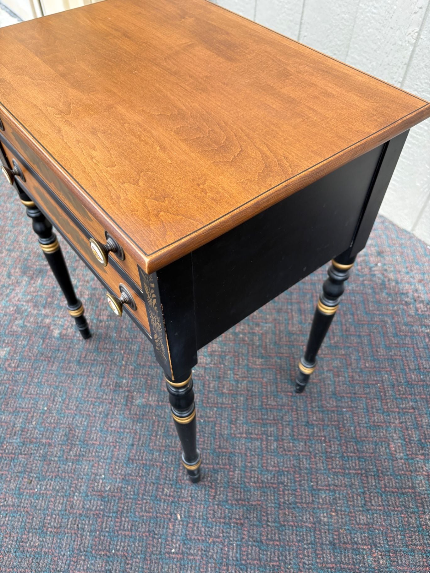 67484  Hitchcock Style Nightstand with Hand-Painted Details