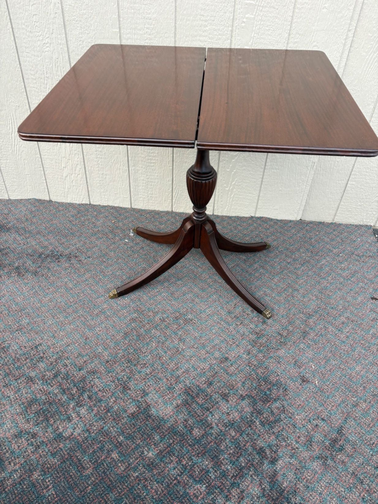 67459  Vintage Mahogany Flip Top Game Table with Pedestal Base