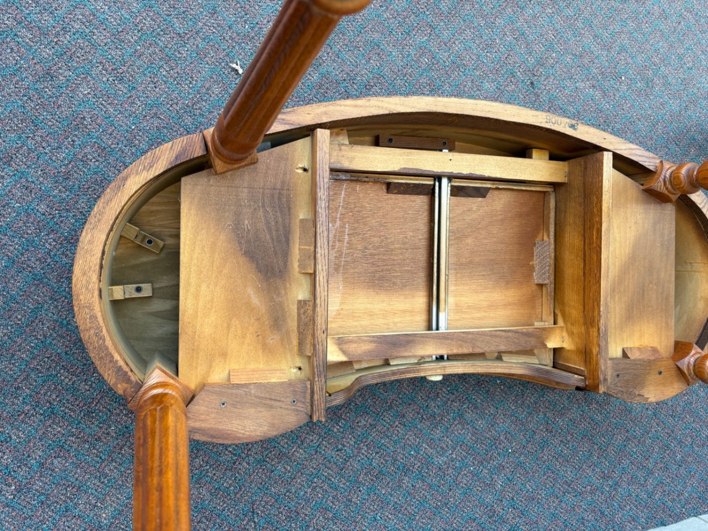 67435 Lexington Oak Kidney Desk with Brass Hardware