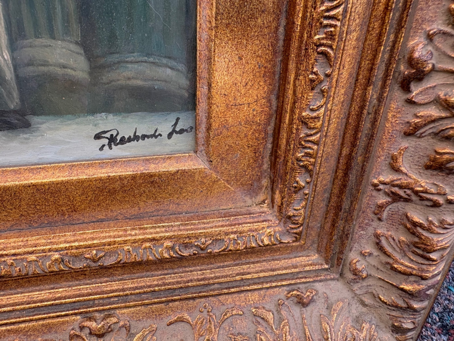 68042 Victorian Style Framed Oil Painting with Ornate Gilt Frame