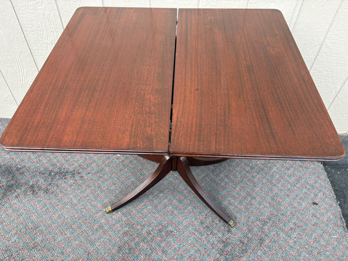 67459  Vintage Mahogany Flip Top Game Table with Pedestal Base