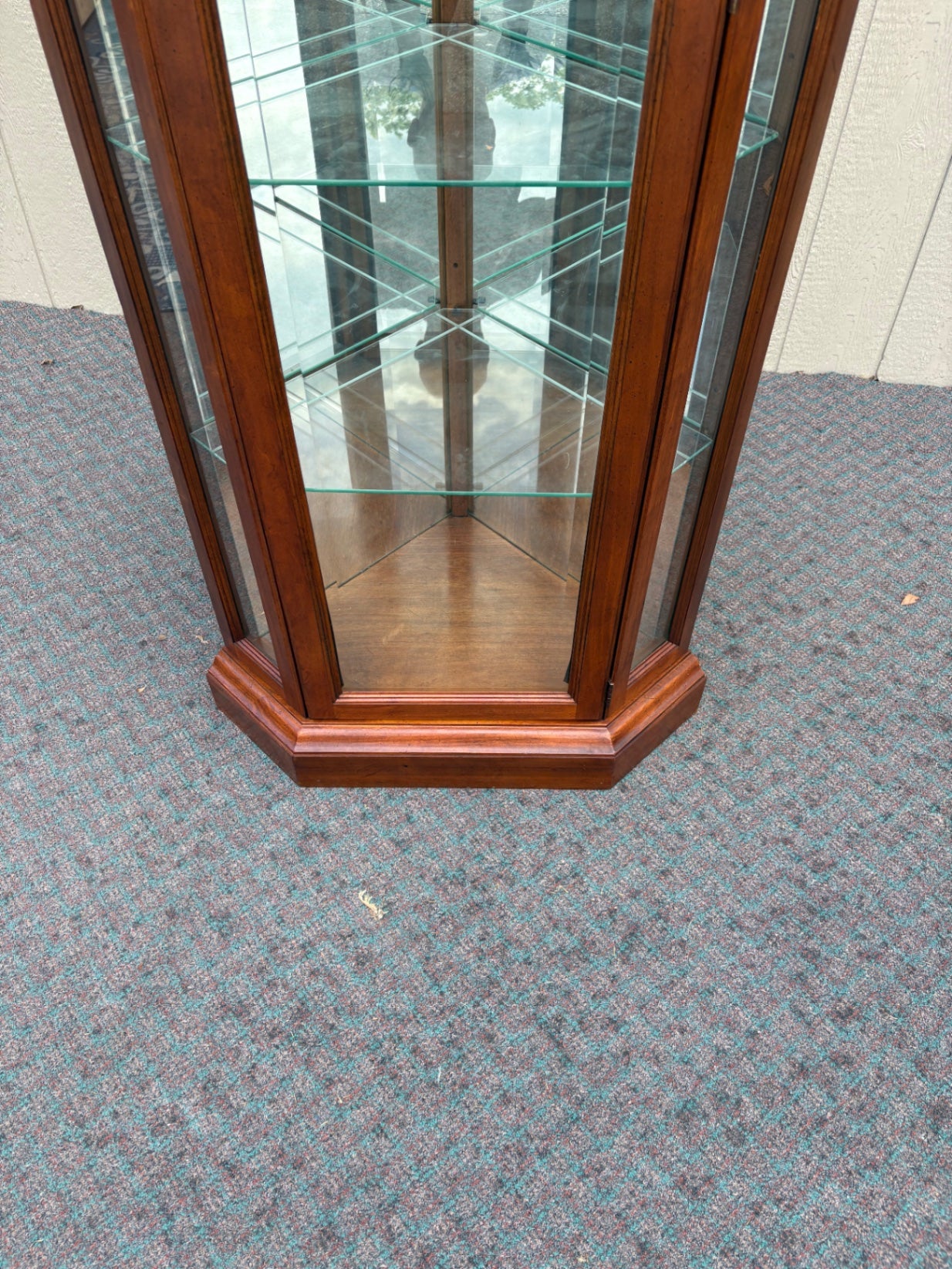 67909 American of Martinsville Corner Curio Cabinet w/ Glass Shelves + Lighting