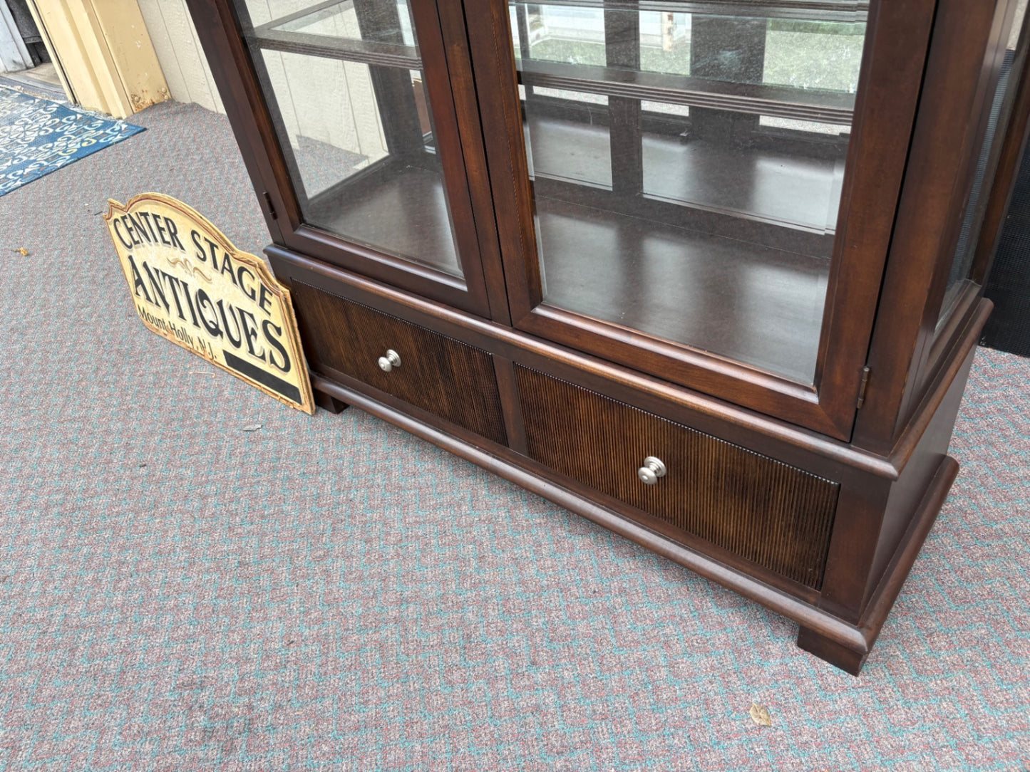 67818 Lexington Nautica Home Curio Cabinet with Glass Doors and Drawers