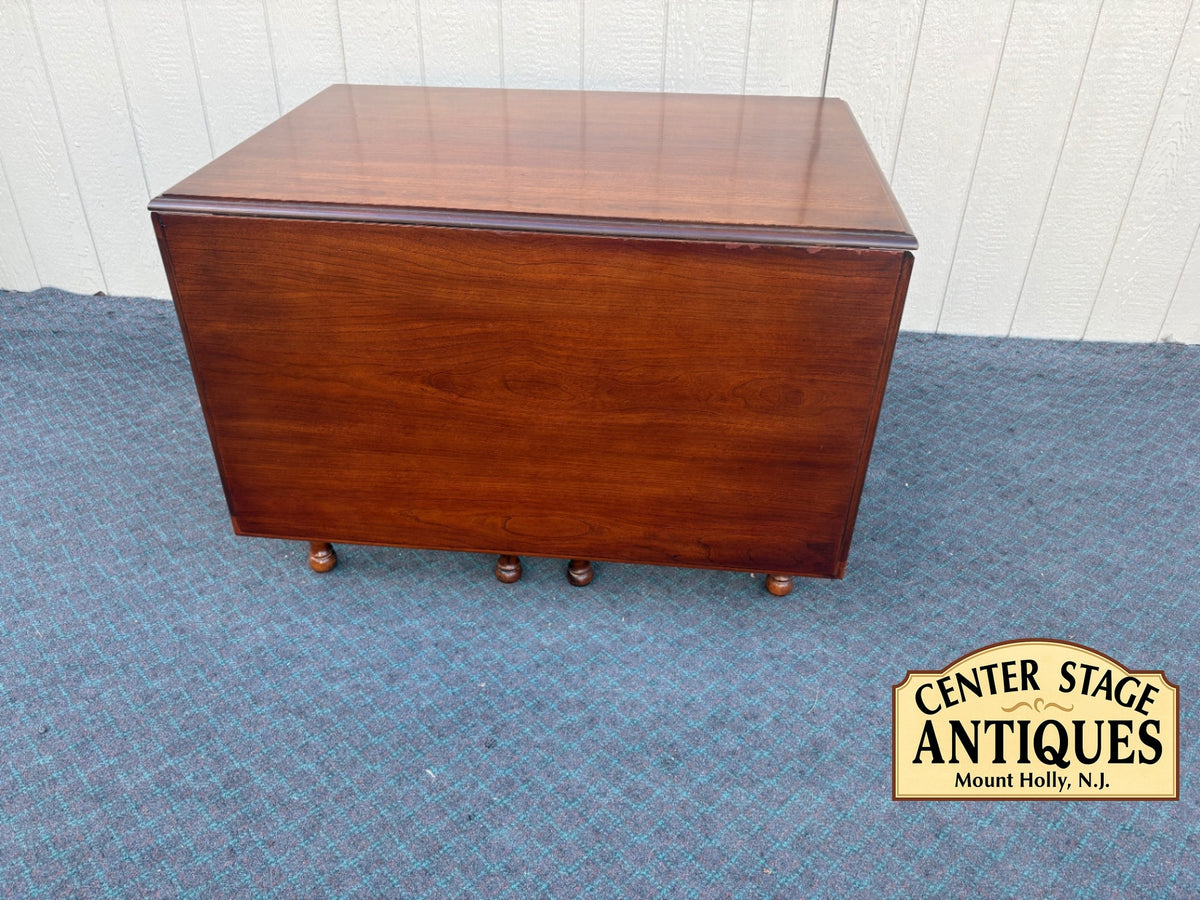 Cherry Drop Leaf Dining Table with Turned Legs, Vintage Style