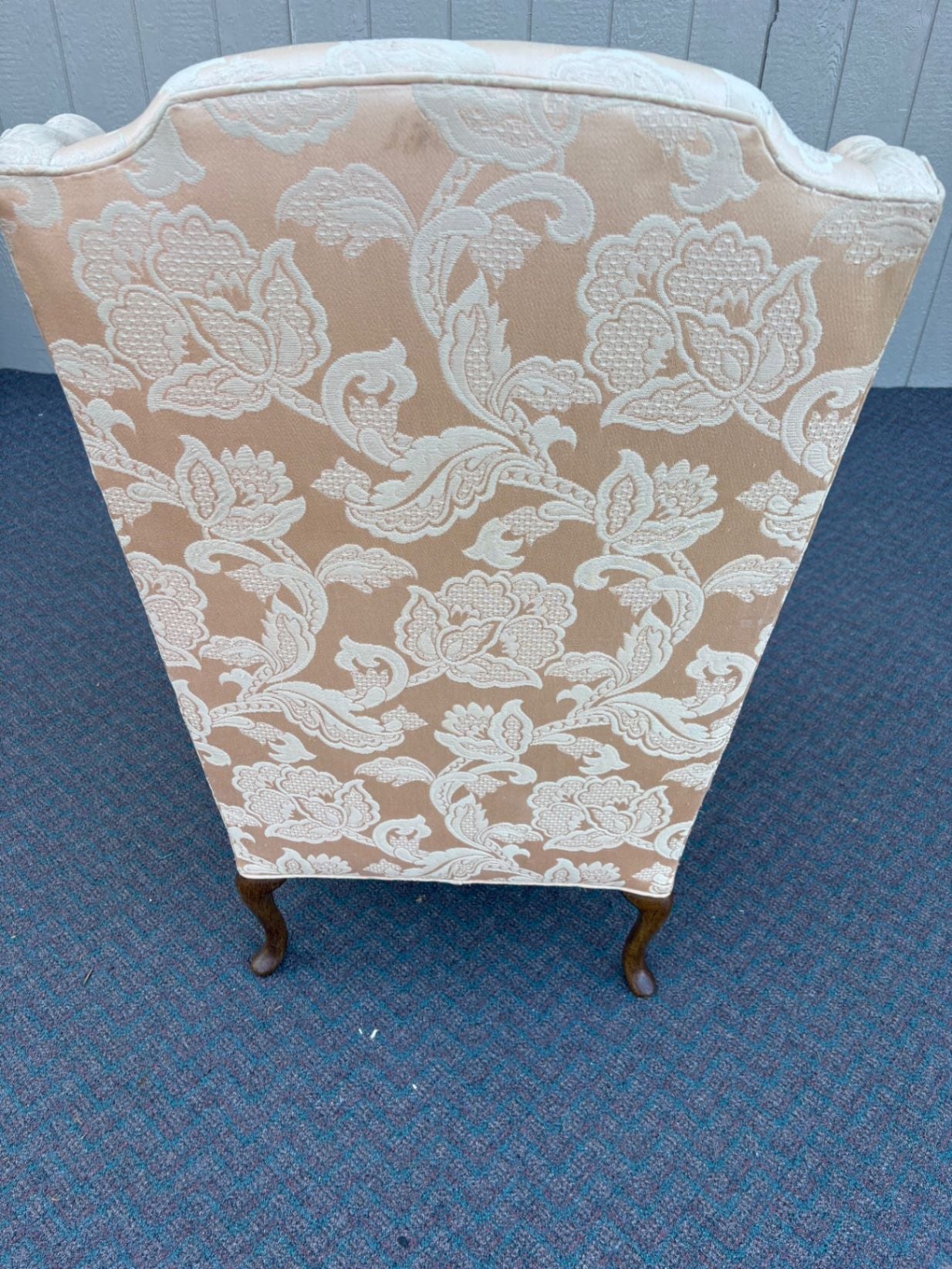 67593  Pair of Sherrill Wing Chairs, Queen Anne Style, Upholstered