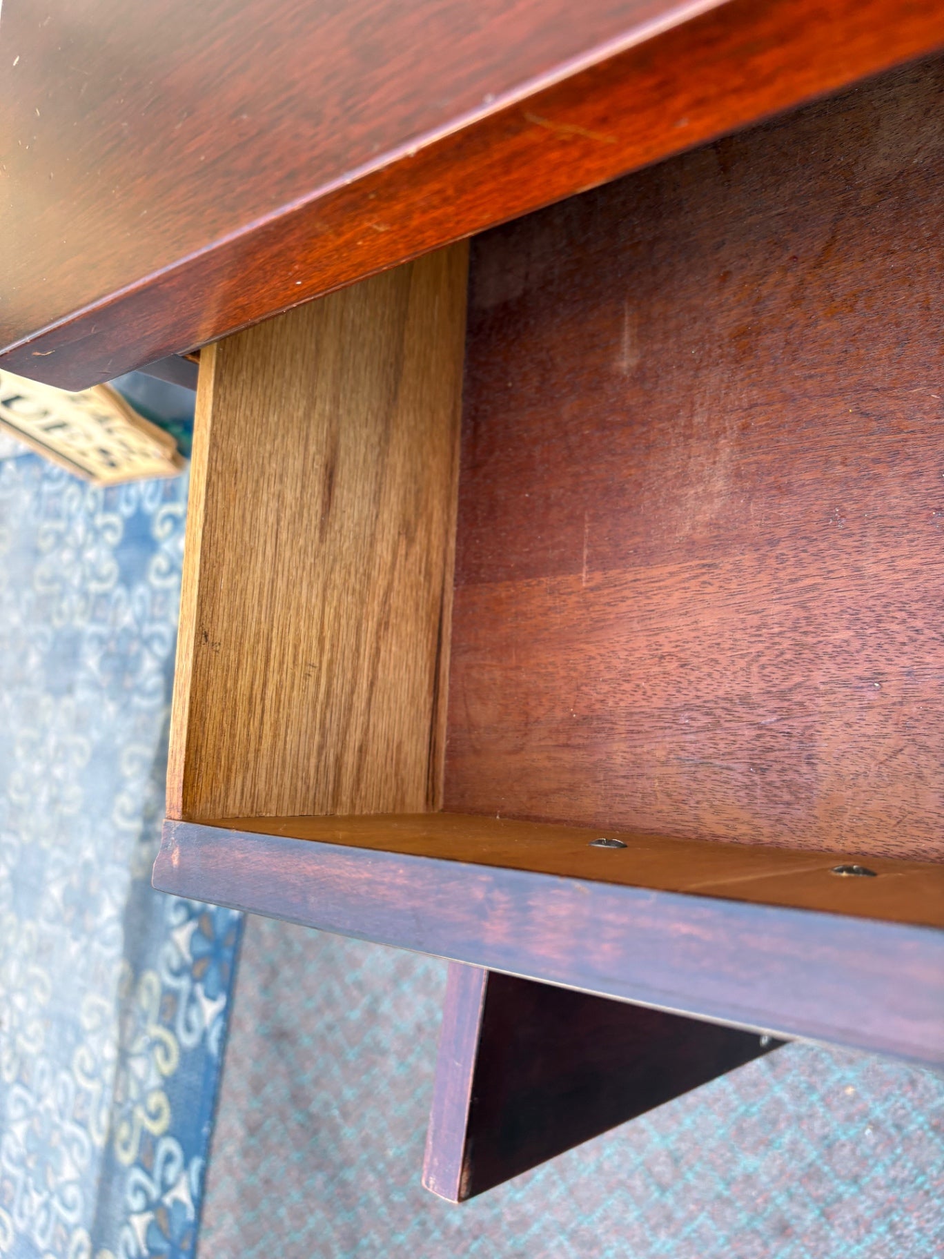 68072 Drexel Mahogany Bow Front Server with Brass Hardware