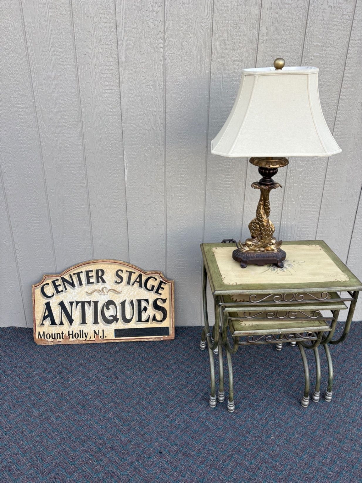 67651 Wildwood Lamps Fish Motif Table Lamp with Brass Accents