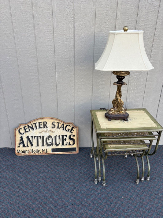 67651 Wildwood Lamps Fish Motif Table Lamp with Brass Accents