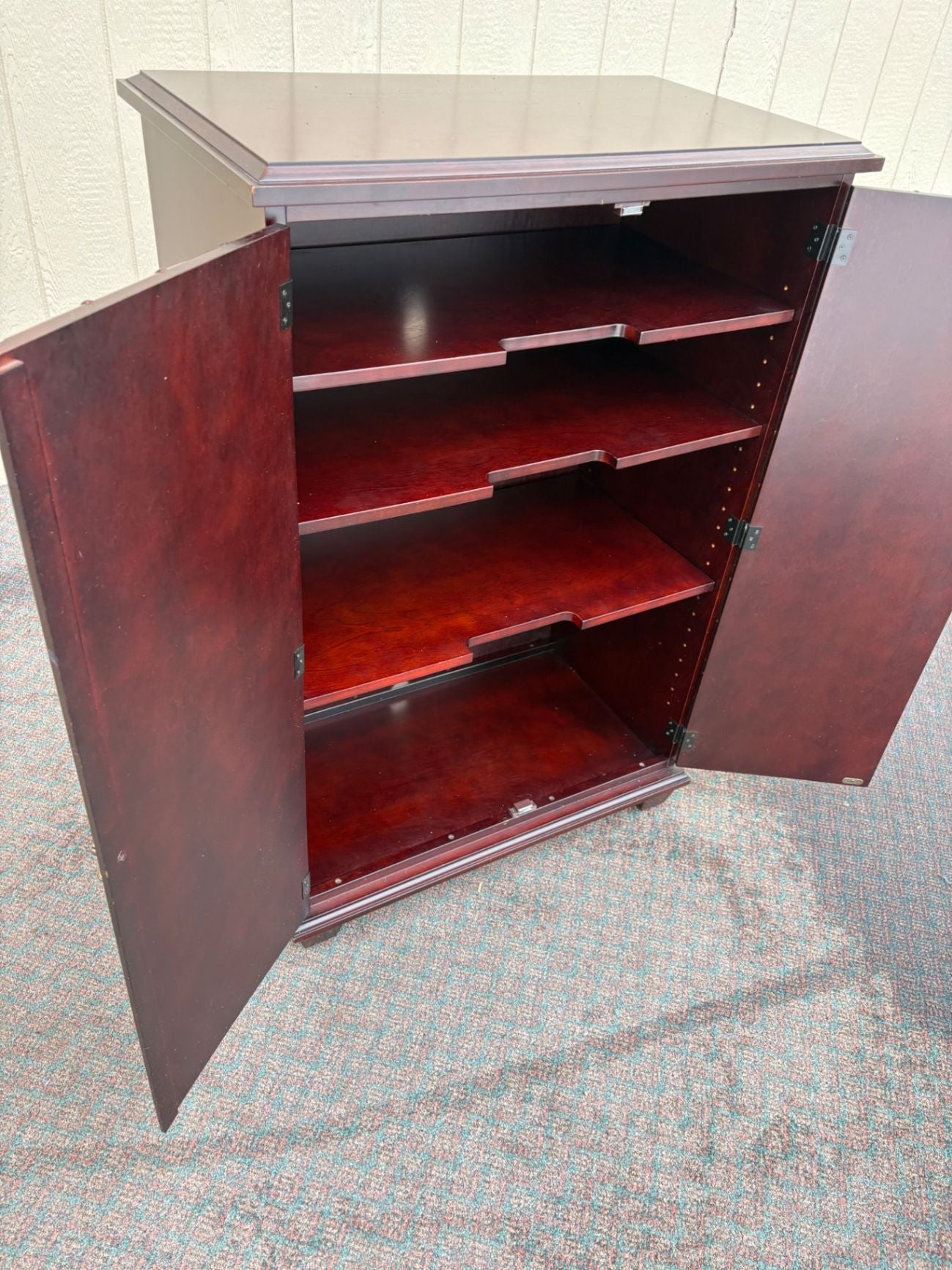 67458  Modern Asian-Inspired Storage Cabinet with Bamboo Detailing