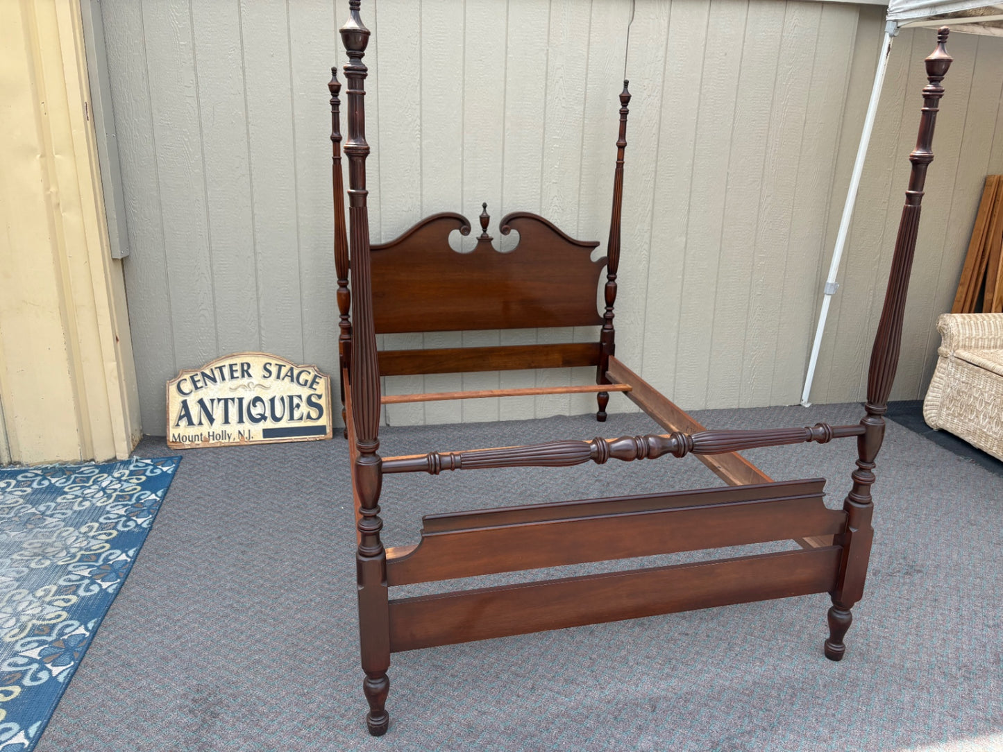 J.B. Van Sciver Full Size Mahogany Poster Bed Frame