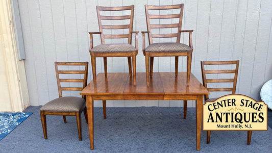 67952 Ethan Allen Dining Table and 4 Chairs Set in Mid-Century Style