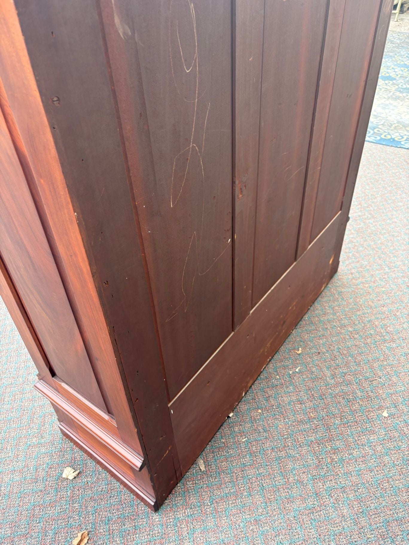67568 Victorian Walnut Bookcase with Glass Doors and Drawers