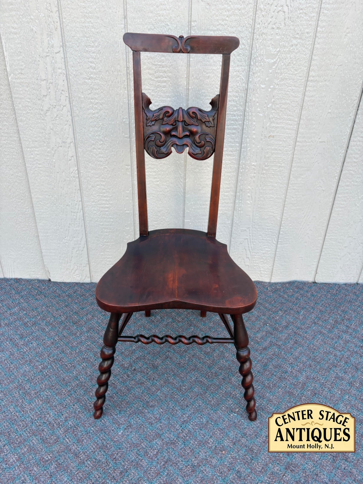 67856 Victorian Hand Carved Mahogany Chair with Intricate Details