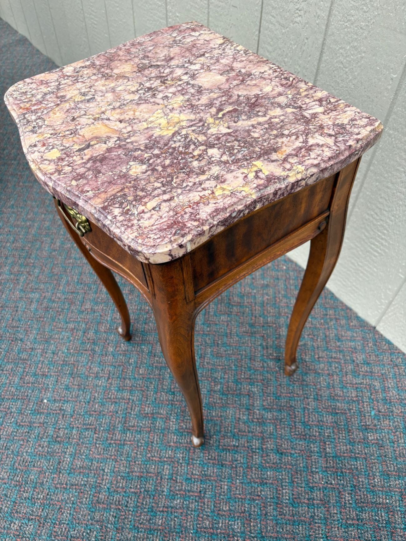 67433  Louis XV Style Marble Top Stand with Cabriole Legs