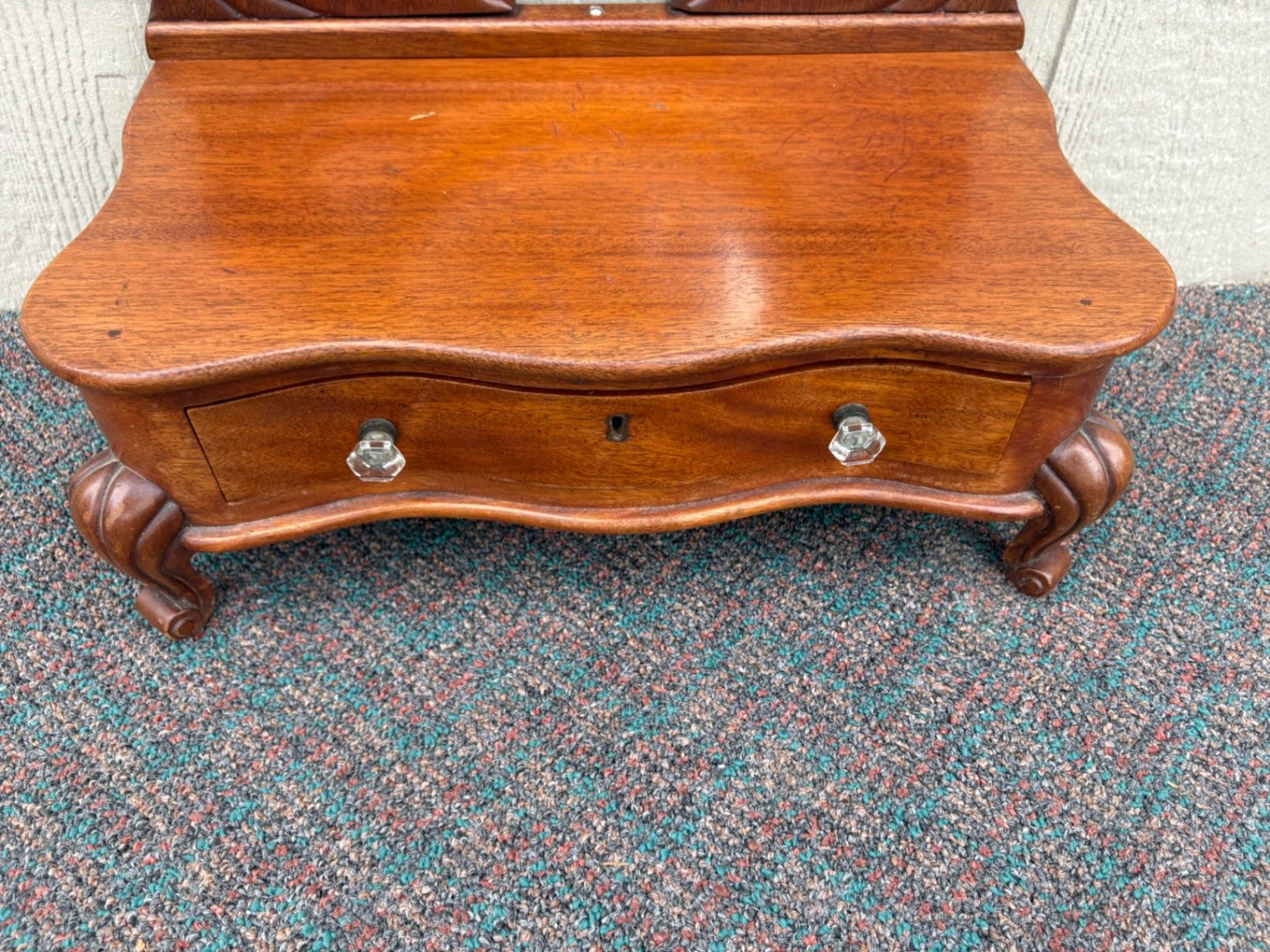 67672 Antique Victorian Shaving Stand with Mirror and Drawer