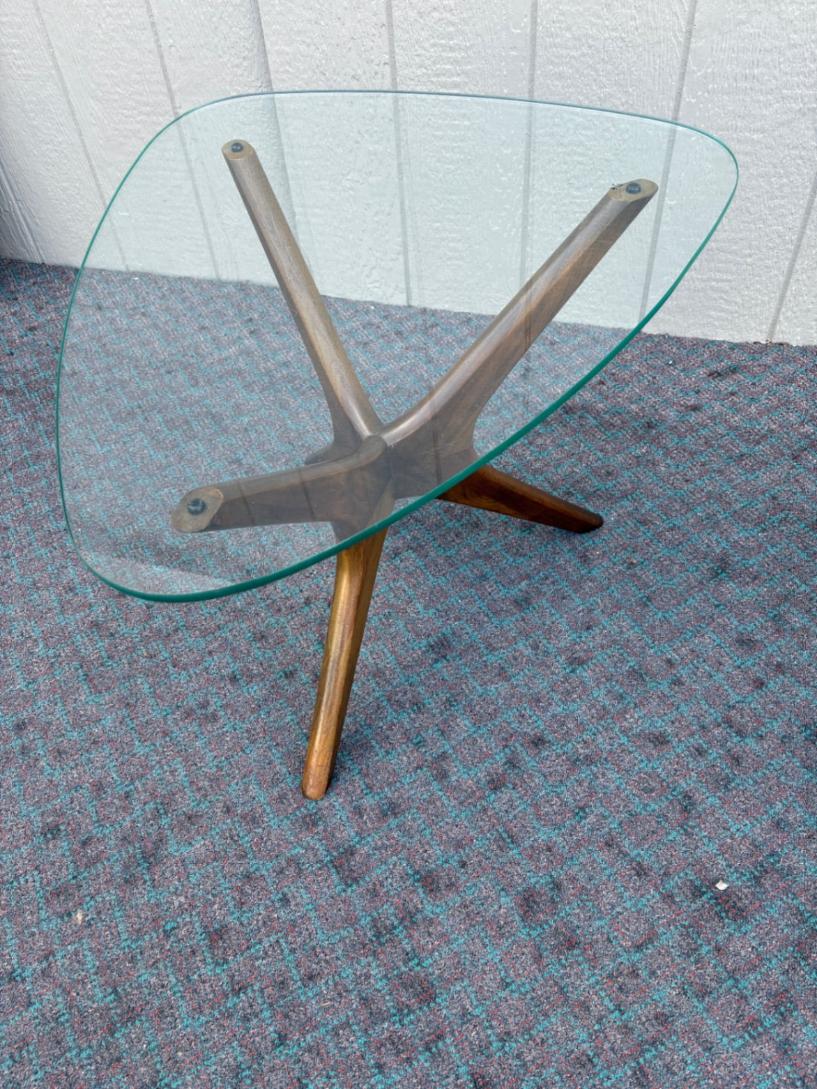 68053 Pair of Mid-Century ADRIAN  PEARSALL Glass Top Side Tables