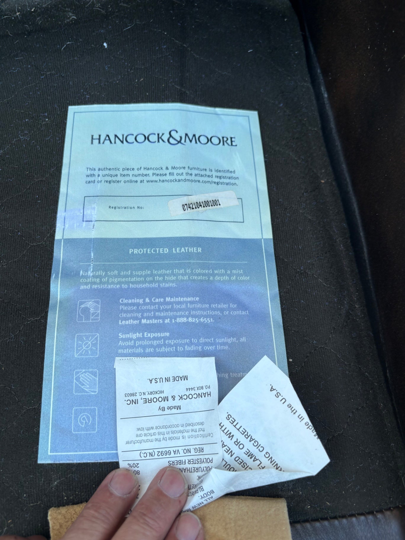 67848 Hancock and Moore Leather Recliner with Nailhead Trim