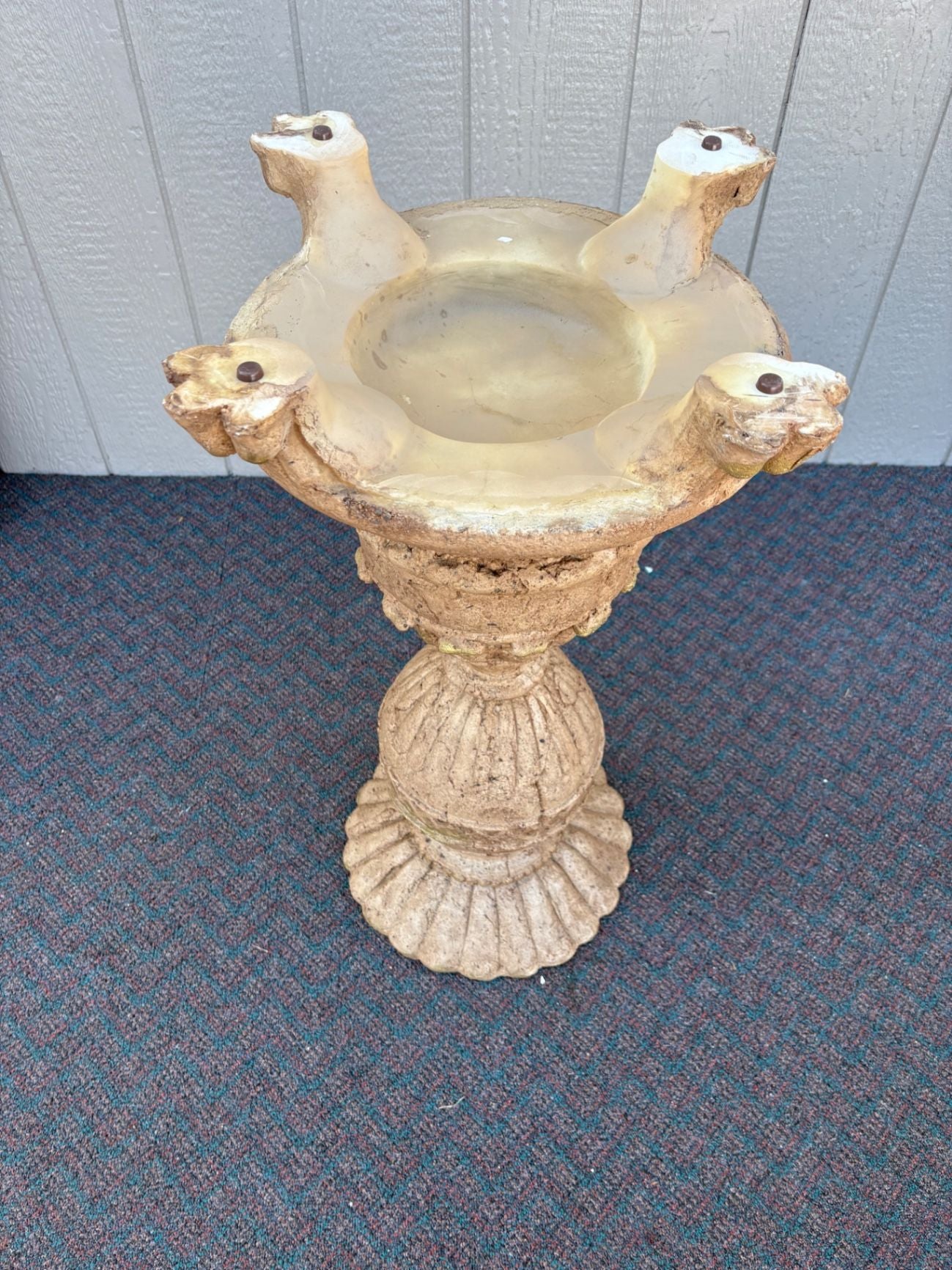 67421  Ornate Resin Pedestal with Claw Feet and Acanthus Details