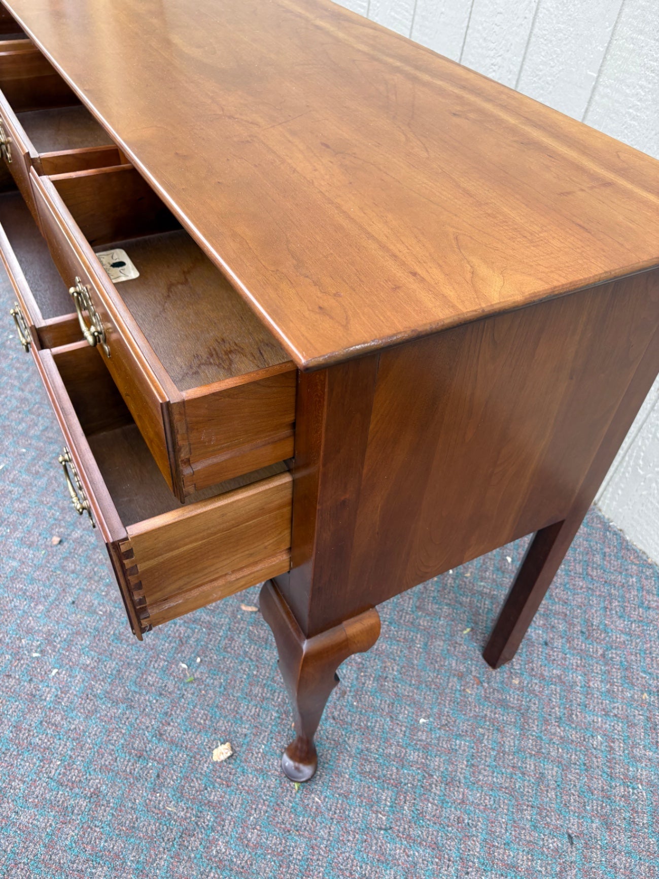 67759 Stickley Queen Anne Cherry Buffet with Brass Hardware