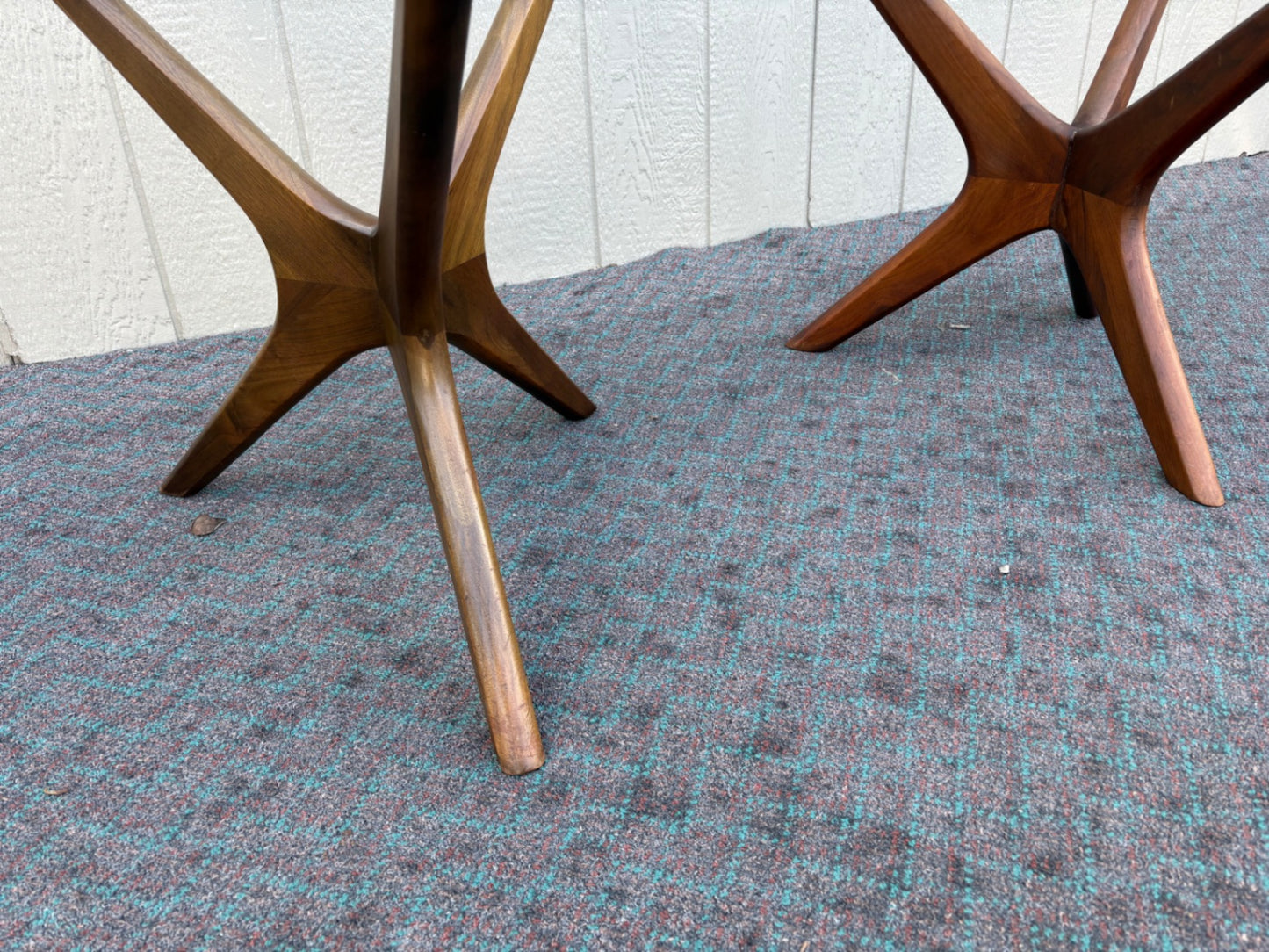 68053 Pair of Mid-Century ADRIAN  PEARSALL Glass Top Side Tables