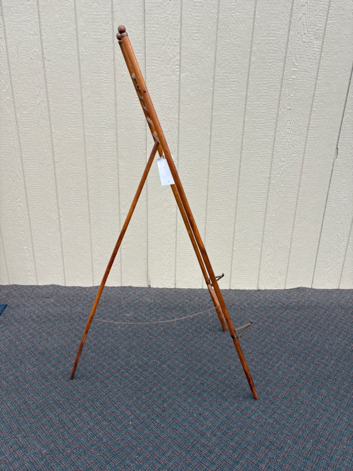 64739 Antique Victorian Wooden Artist Easel with Spindle Design