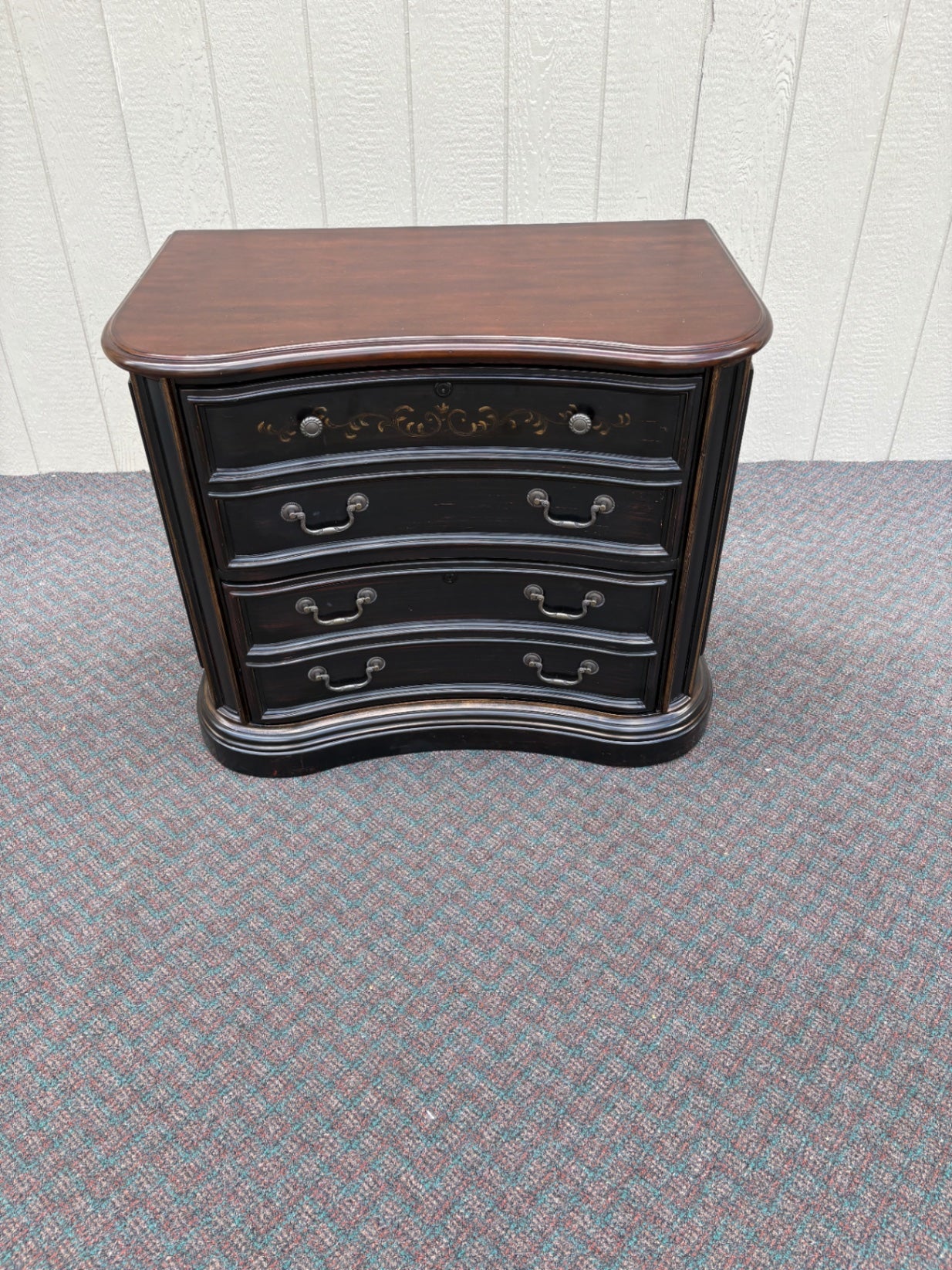 67804 Hooker Seven Seas Ebony and Cherry Two-Drawer File Cabinet