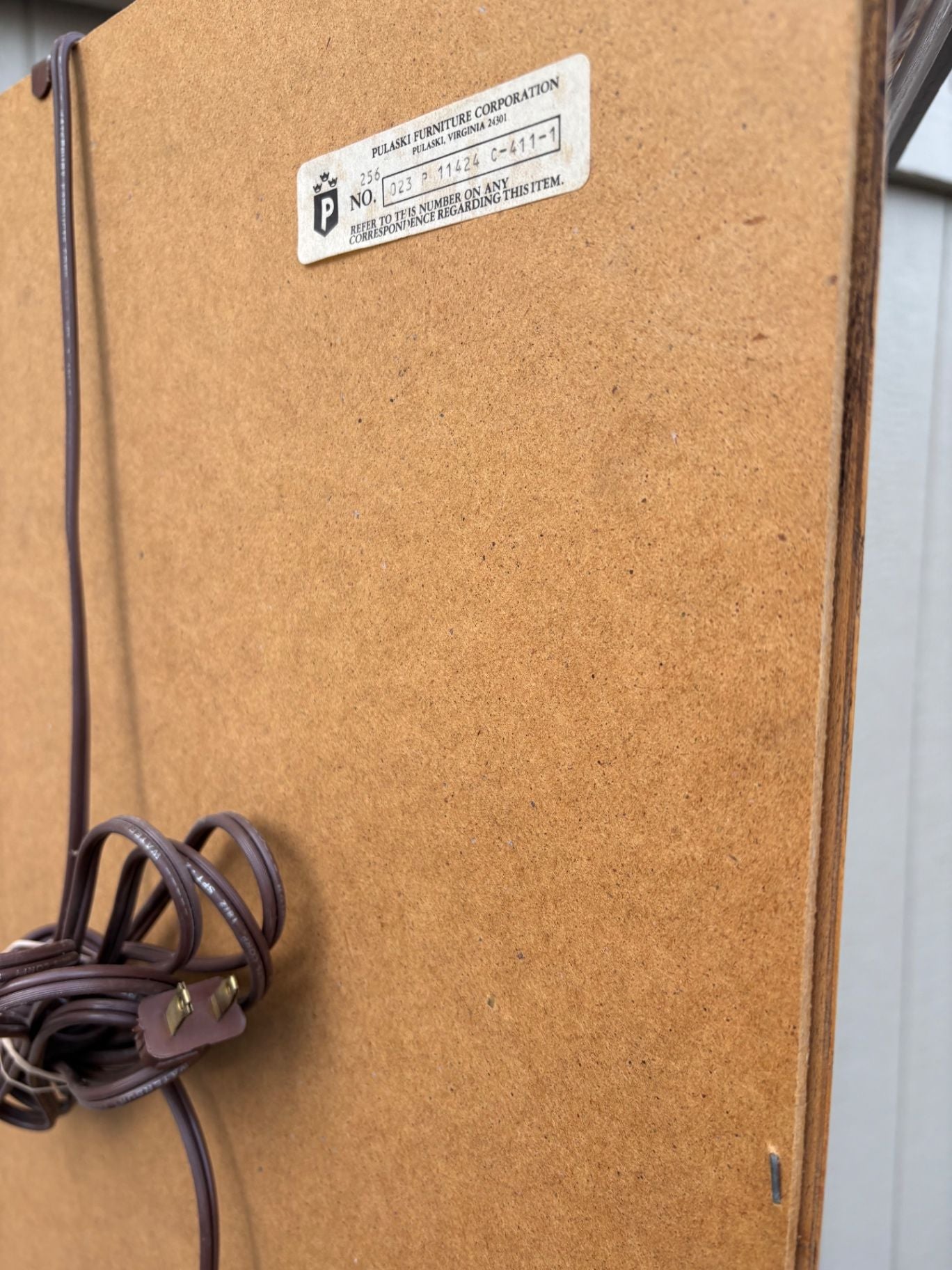 67440 Vintage Oak and Glass Pulaski Lighted Curio Cabinet