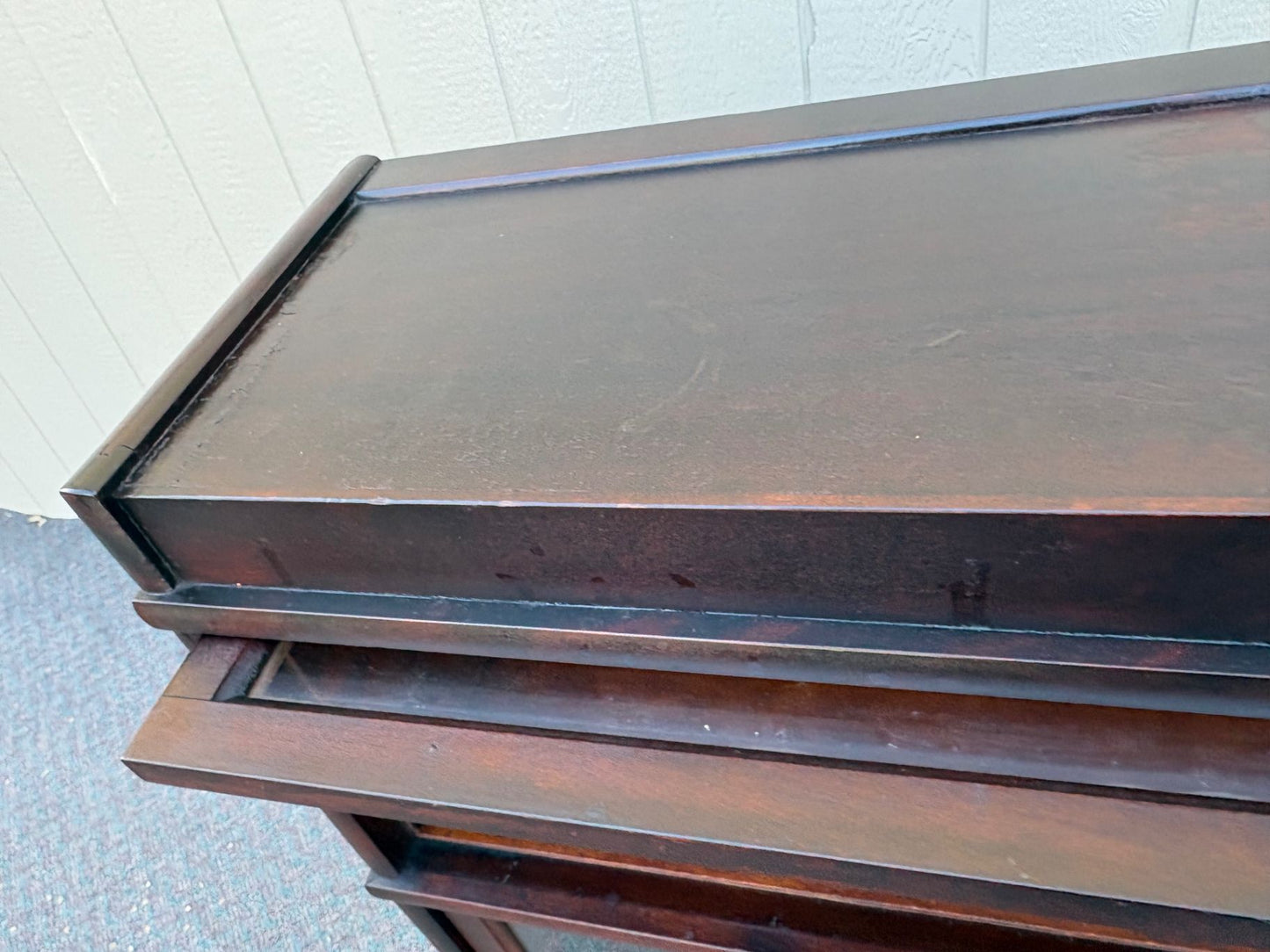 67597 Vintage Mahogany Barrister Bookcase with Glass Fronts