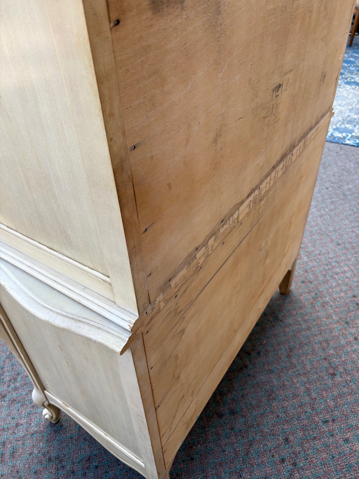 67948 Elegant French Provincial Tall Chest of Drawers in Cream Finish