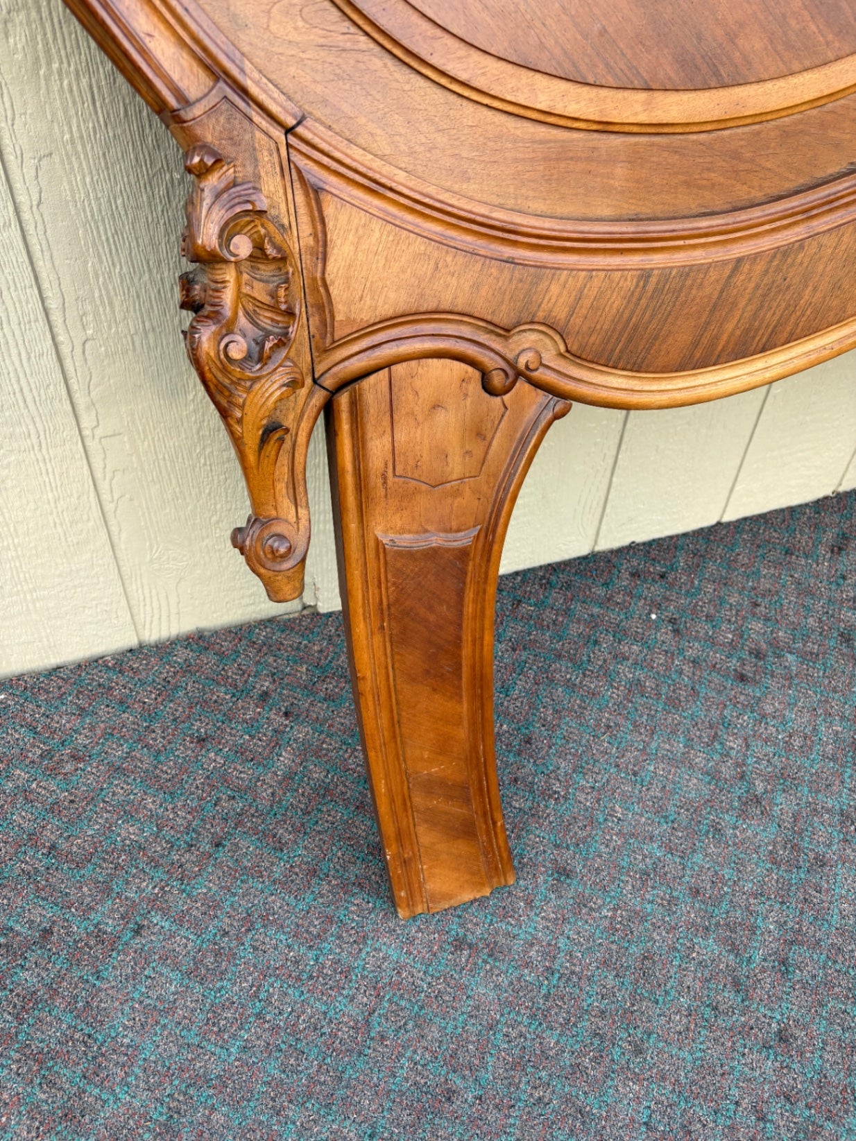 68018 Elegant French Rococo Full Size Headboard in Walnut