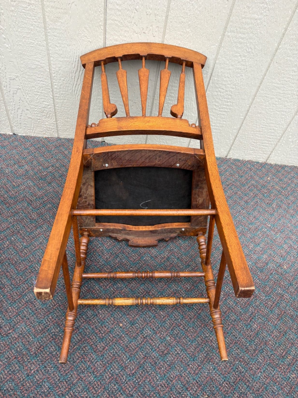 67628 Set of 4 Victorian Oak Dining Chairs with Carved Details