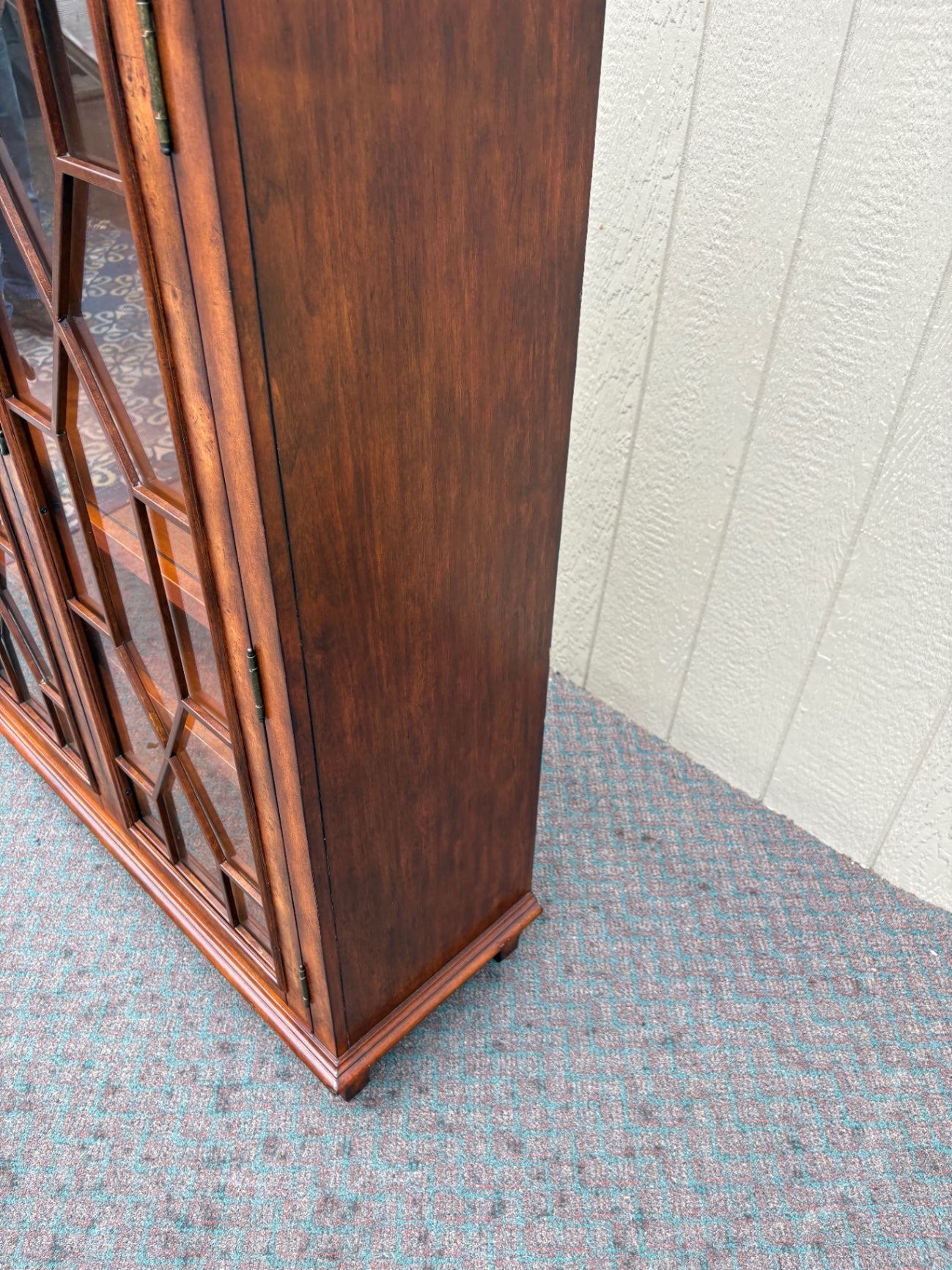 Vintage Two-Door Bookcase with Glass Paneled Doors