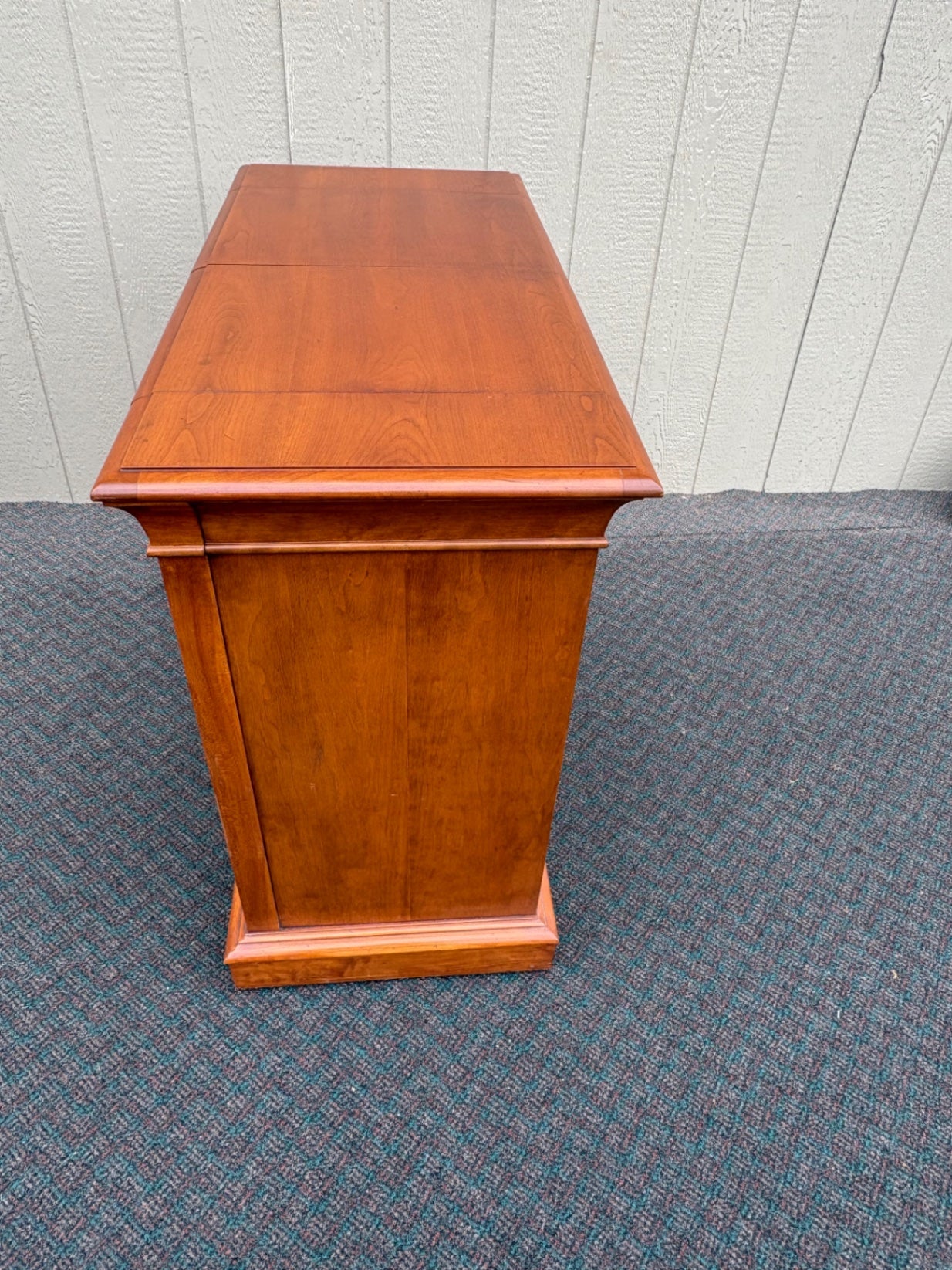 67829 Ethan Allen Cherry Bar Cart with Expanding Top and Storage