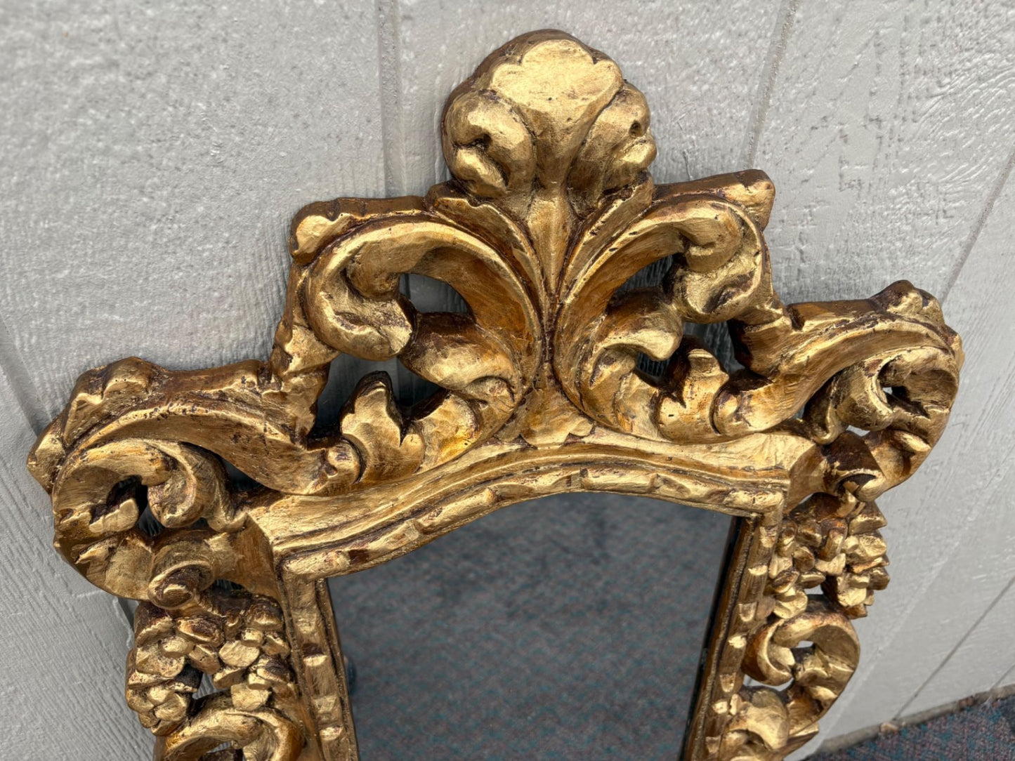 67462  Baroque Style Ornate Gold Gilt Wall Mirror with Floral Motif