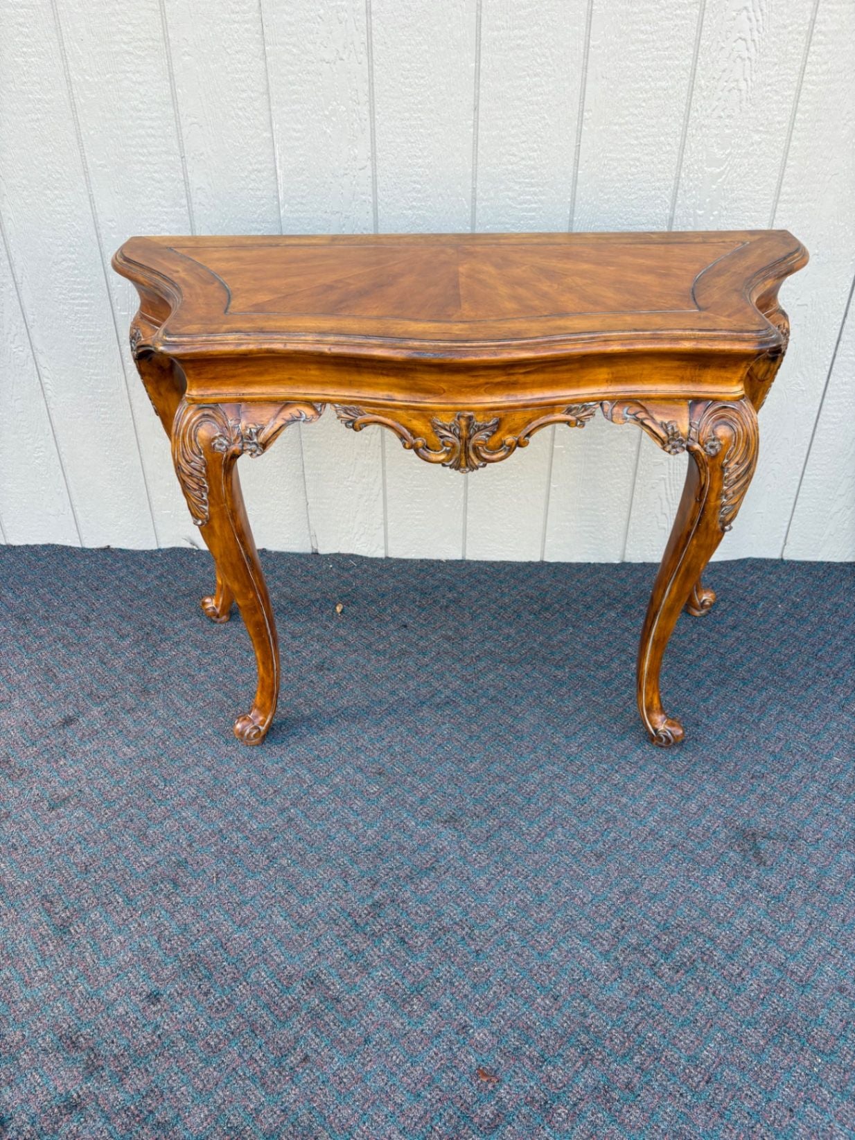 67377 French Provincial Console Table with Ornate Mirror