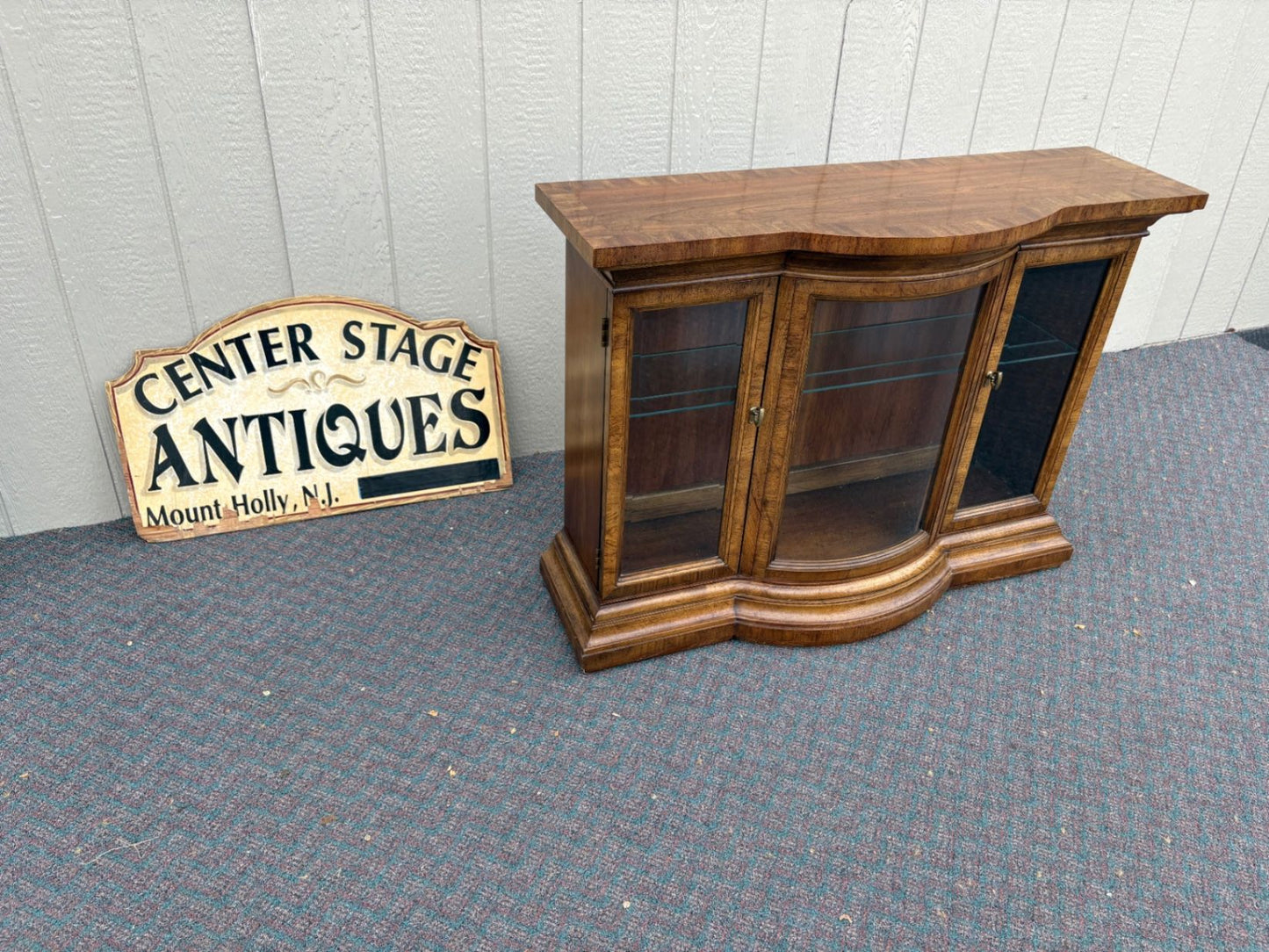67663 American of Martinsville Serpentine Buffet with Glass Doors