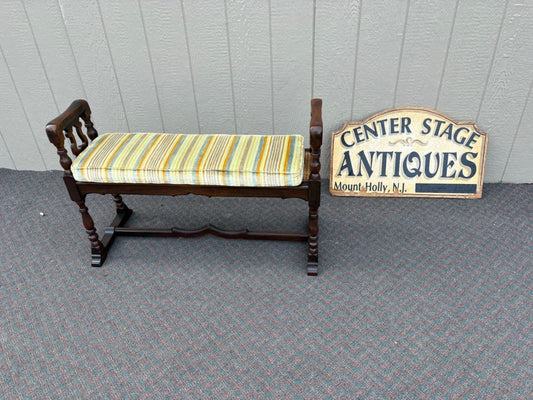 67606 Jacobean Style Wooden Window Bench with Cane Seat