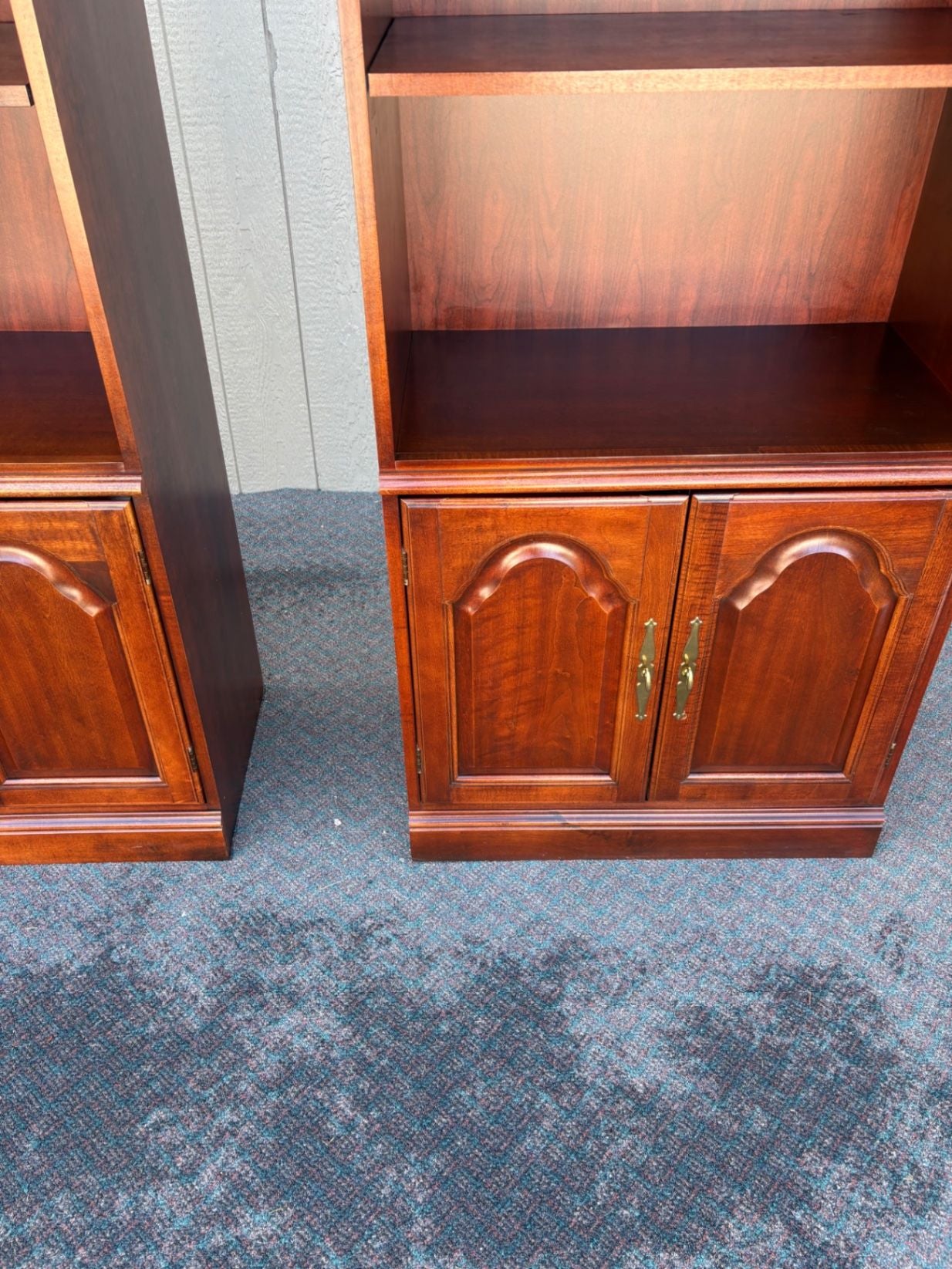 67482  Pair of Hooker Traditional Bookcase Cabinets in Rich Cherry Finish