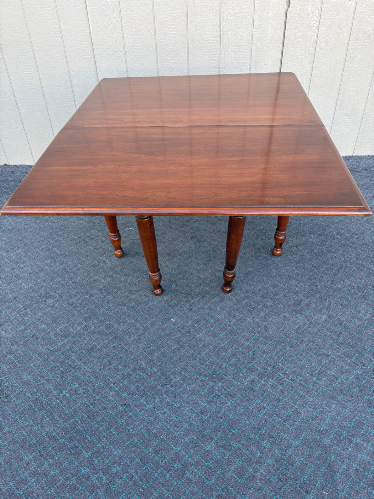 Cherry Drop Leaf Dining Table with Turned Legs, Vintage Style