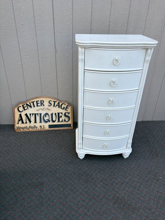 67446 Elegant White Lingerie Chest with Mirror by American Signature
