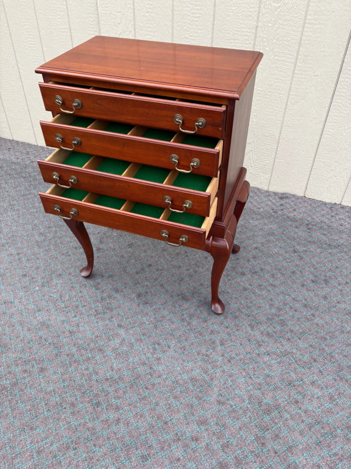 68109 Mahogany Queen Anne Style Silverware Chest with Cabriole Legs