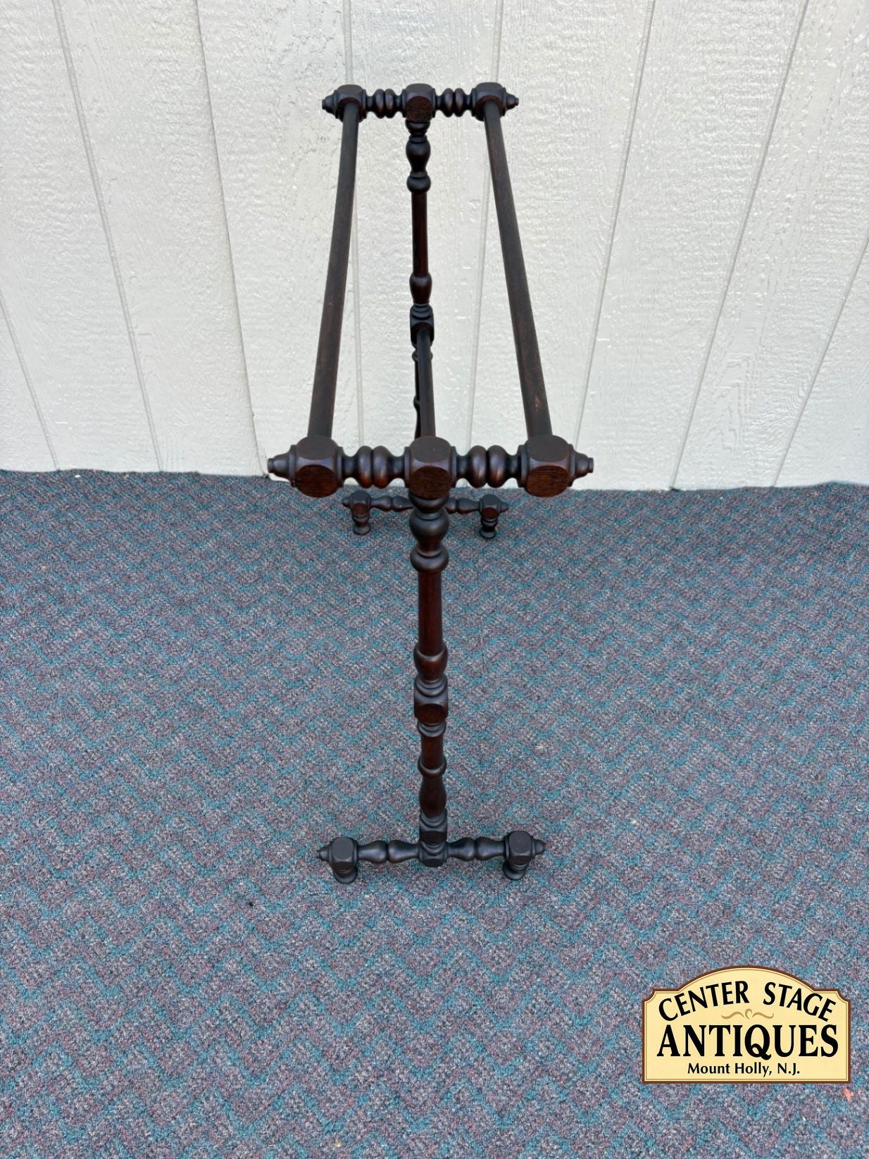 67653 Victorian Style Wooden Blanket Rack with Turned Spindles