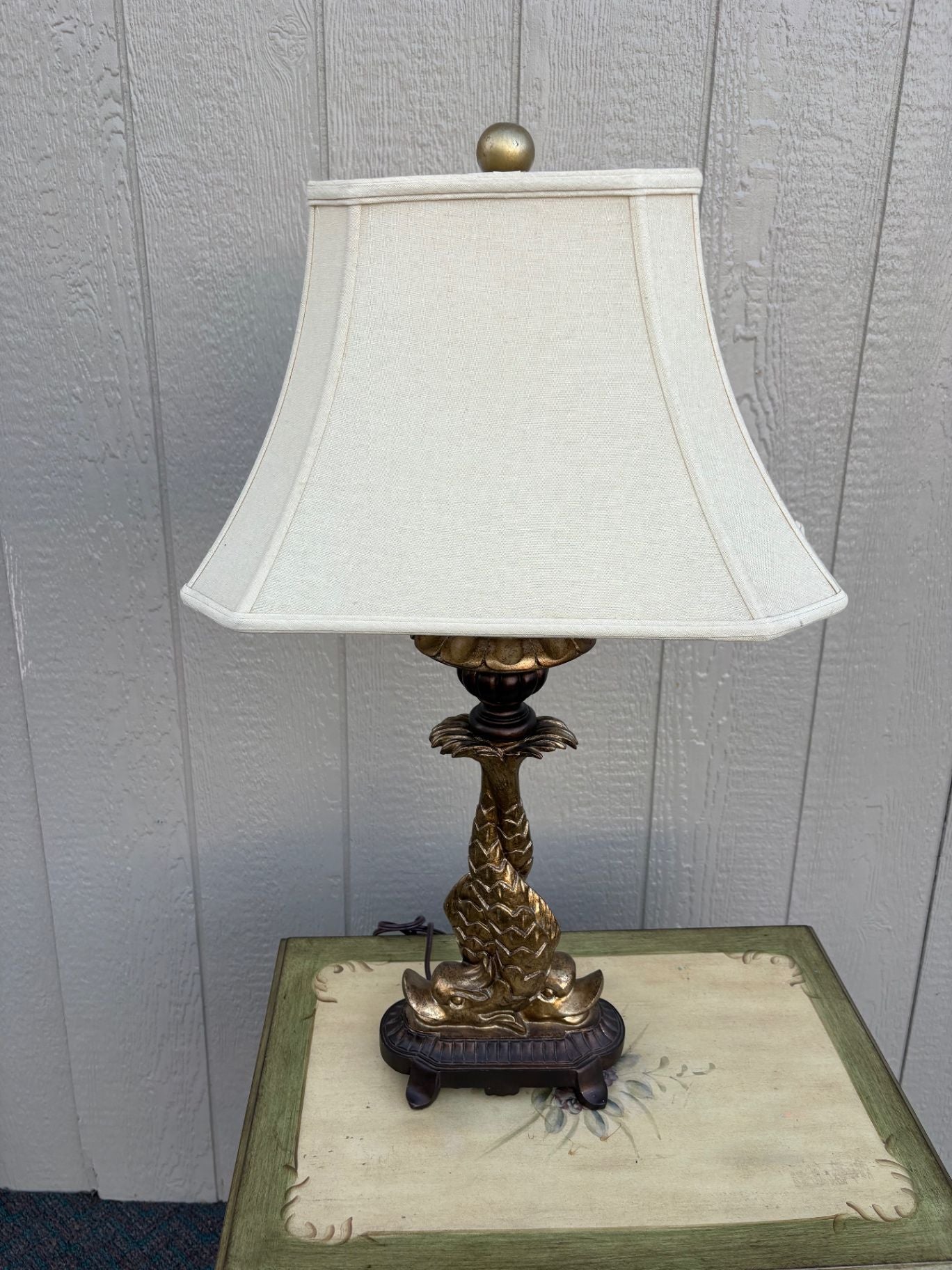 67651 Wildwood Lamps Fish Motif Table Lamp with Brass Accents