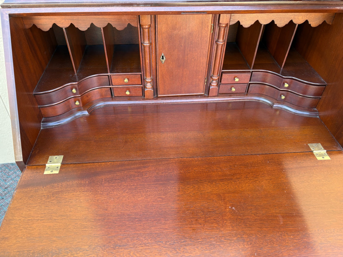 68195  Craftique Traditional Mahogany Secretary Desk with Hutch
