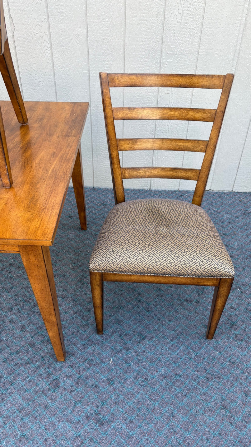 Ethan Allen Dining Table and 4 Chairs Set in Mid-Century Style